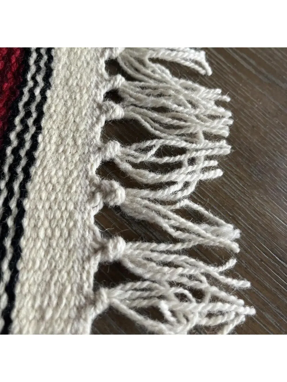 El Paso Blanket Company Woven Table Rug Fringe 90% Wool 15” X 10.5”